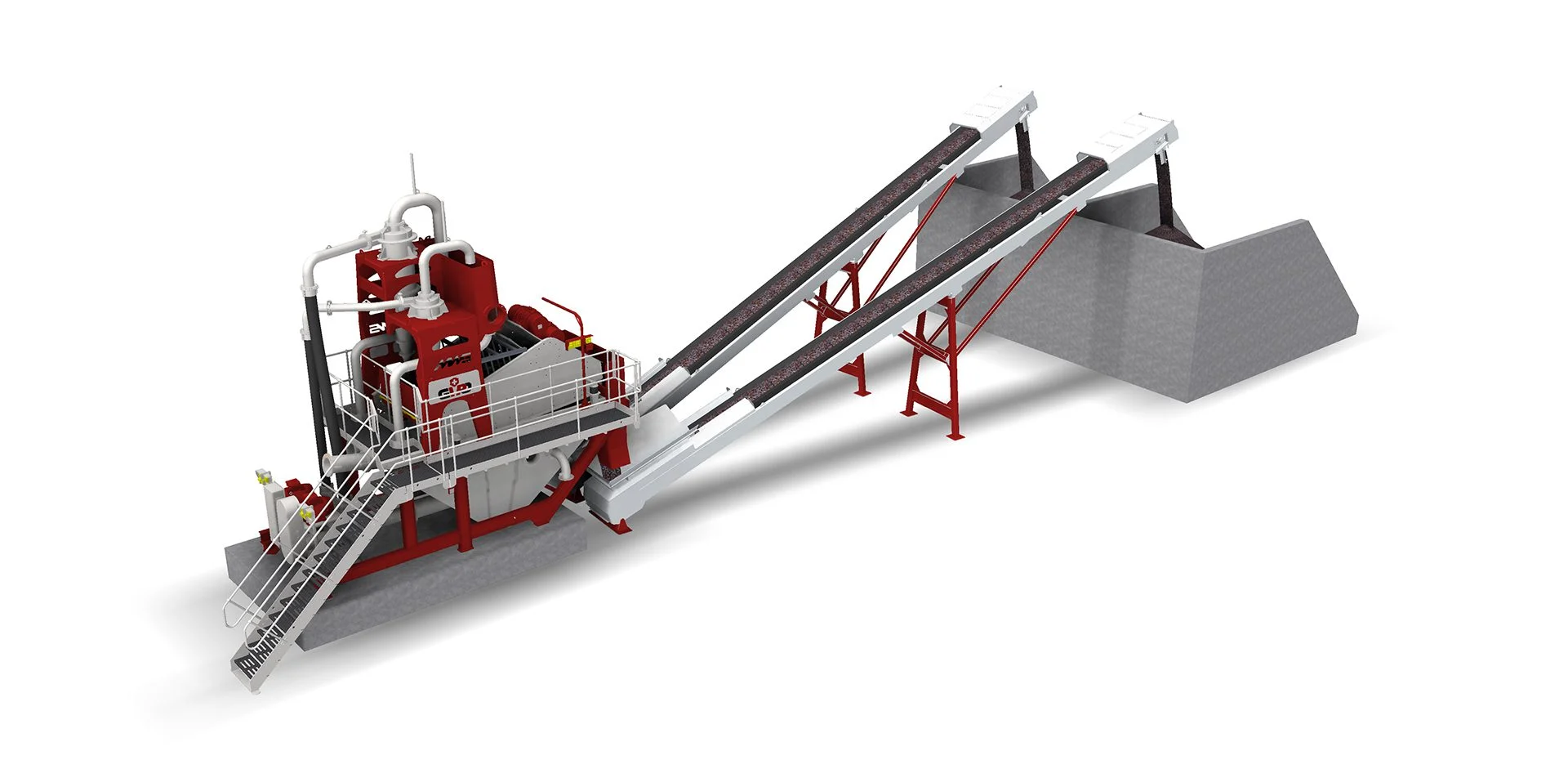 Compact Sand Plant CSP with twin conveyors and washing unit for high-quality sand processing.