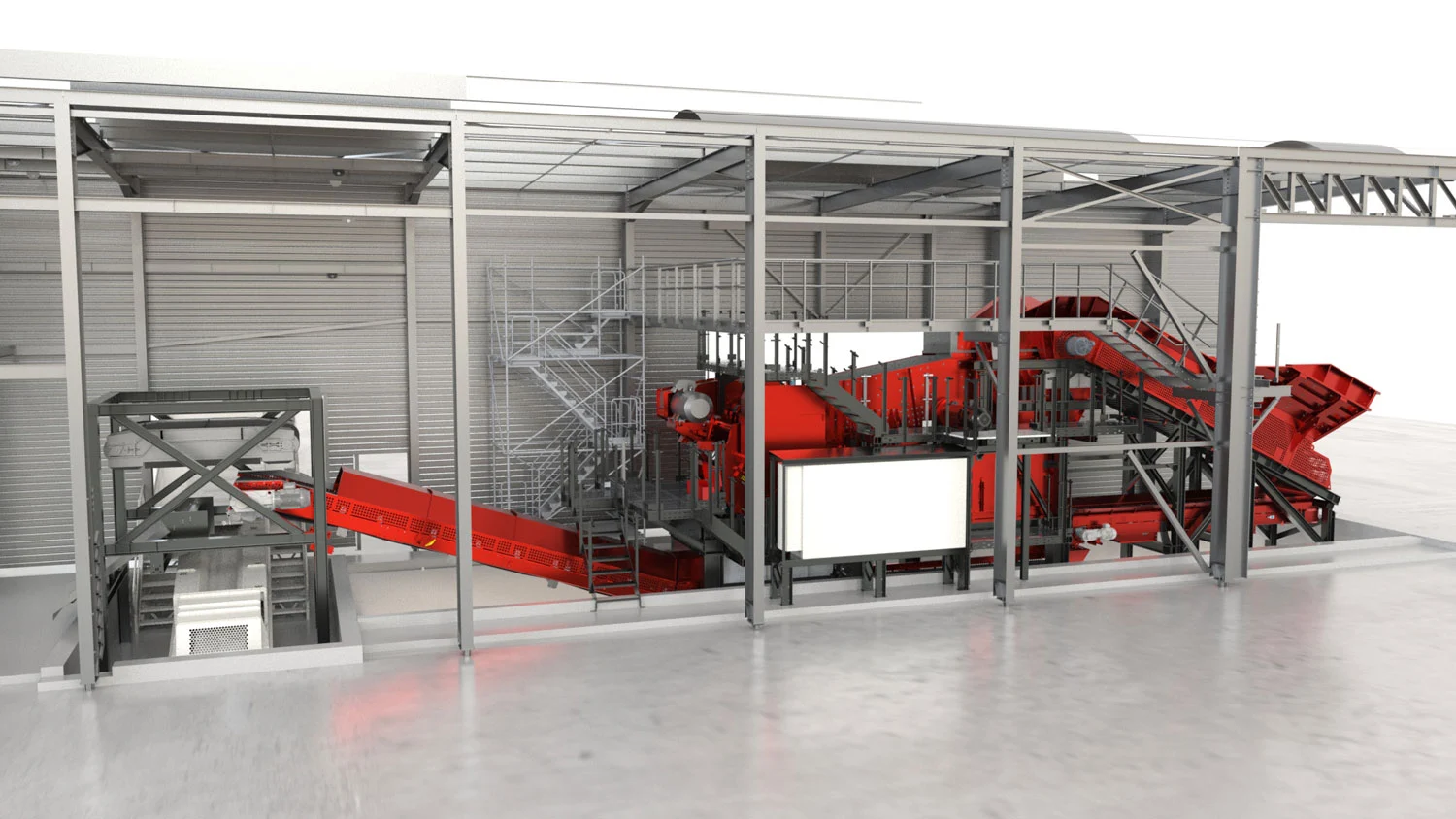 Geschlossene Aufbereitungsstation für untertägige Materiallogistik